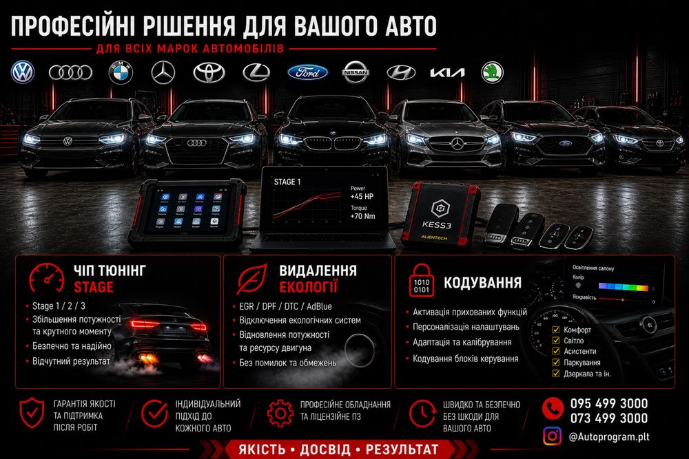 Чип тюнинг, Stage, Удаление Кат,Сажевого, Adblue,EGR, Speedlimit