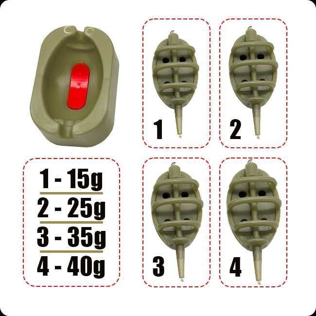 Zestaw koszy zanętowych METHOD FEEDER Sahido BAIT BASKET BASIC MF 4+1