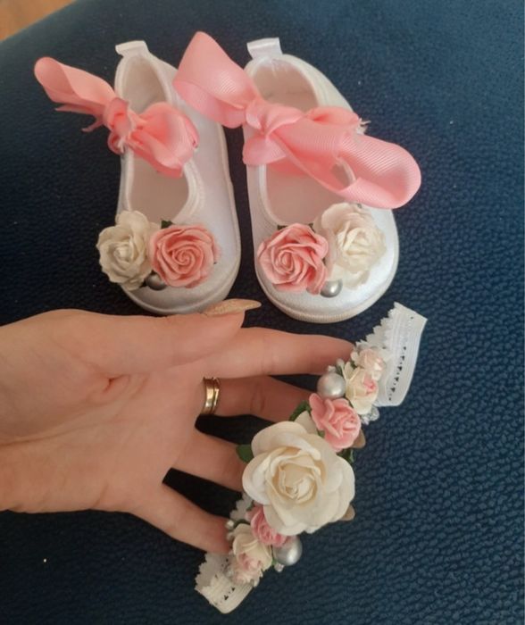 Ubranko komplet sukienka do chrztu dla dziewczynki