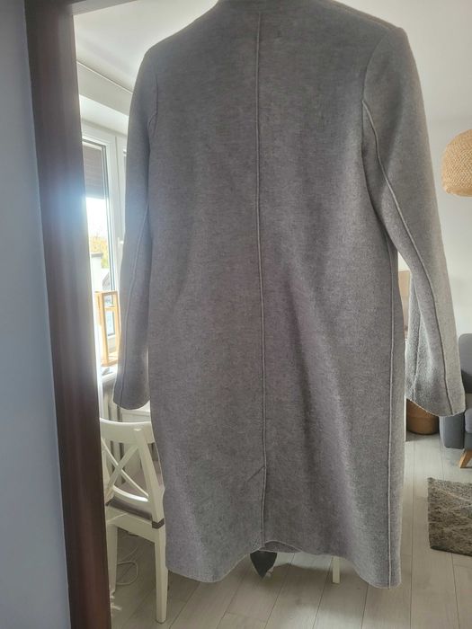 Szary płaszcz Zara M 60% wełna