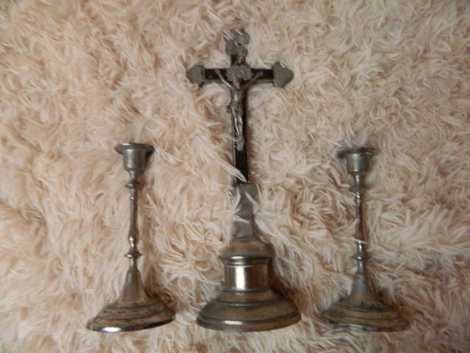 Zestaw kolędowy Dewocjonalia posrebrzany, stary