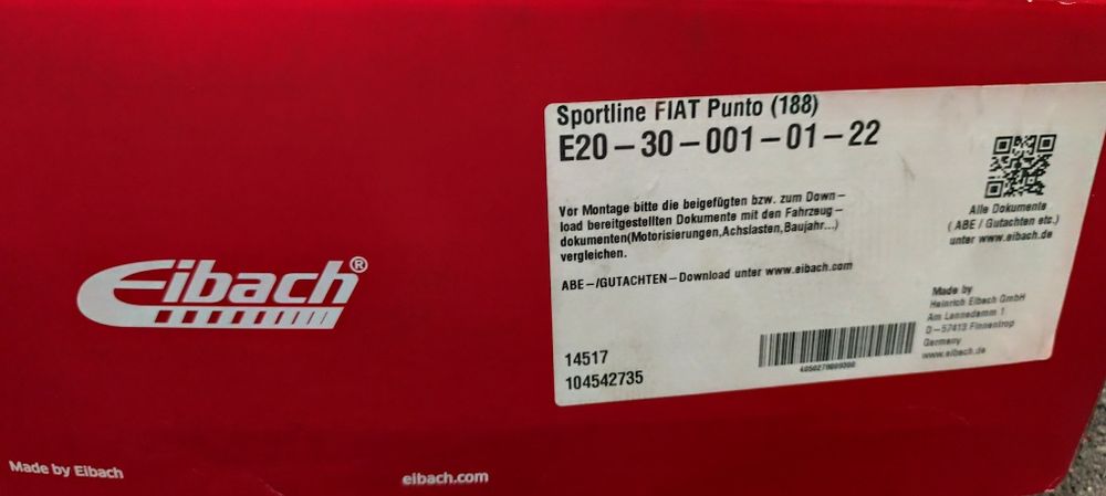 Molas de Rebaixamento Fiat Punto Mk2b