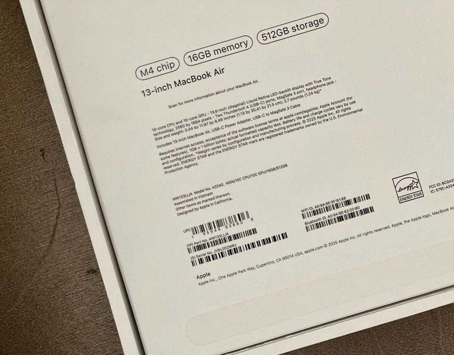 Macbook Air 13 M4 16 /512