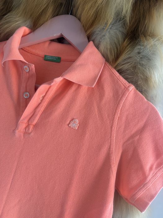 Benetton t-shirt polo bluzia z kołnierzykiem XS