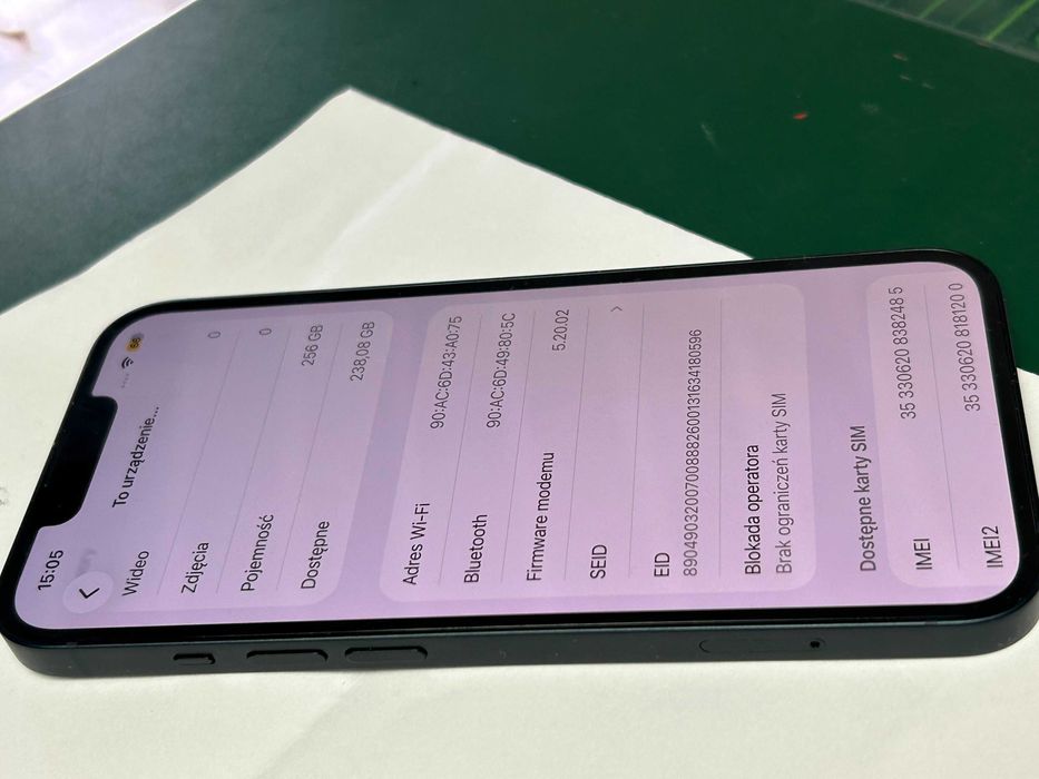 Apple iPhone 13 256GB|NOWY Z SERWISU Apple | Północ (Midnight) | Gwarancja!
