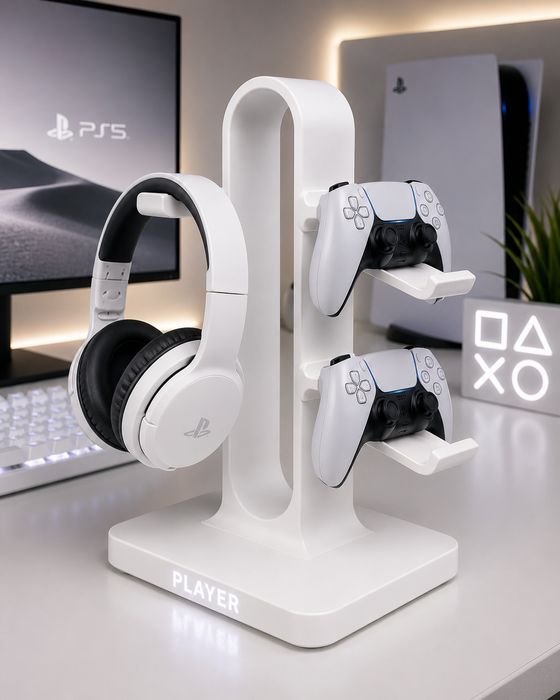 Suporte Gamer Premium para Headset + Comandos | Personalizado com Nome