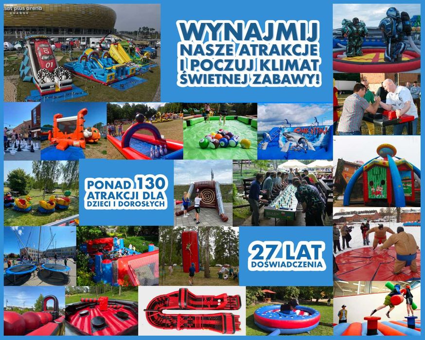 Dmuchańce, Atrakcje na imprezy na wynajem, zjeżdżalnia dmuchana