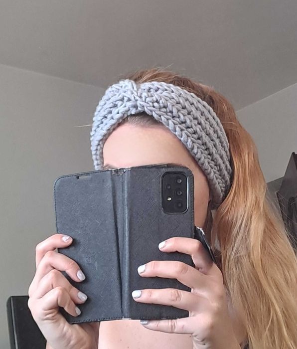 Opaska na głowę, wełna merino, cieplutka