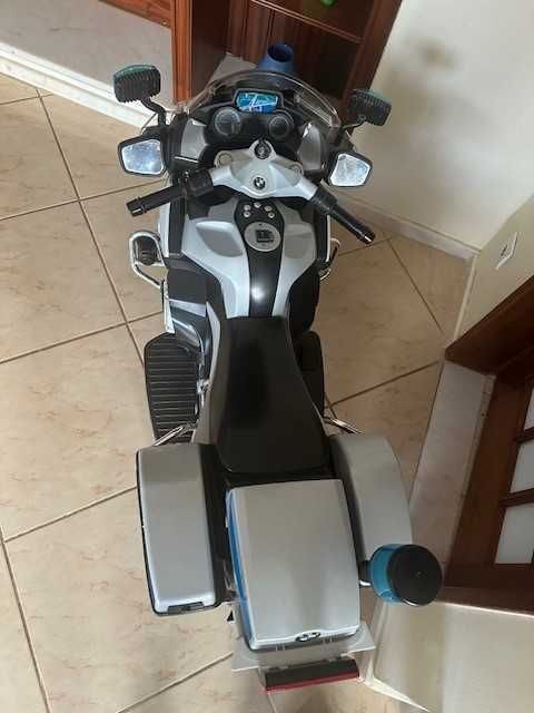 Mota de polícia para crianças, BMW R1200, à bateria
