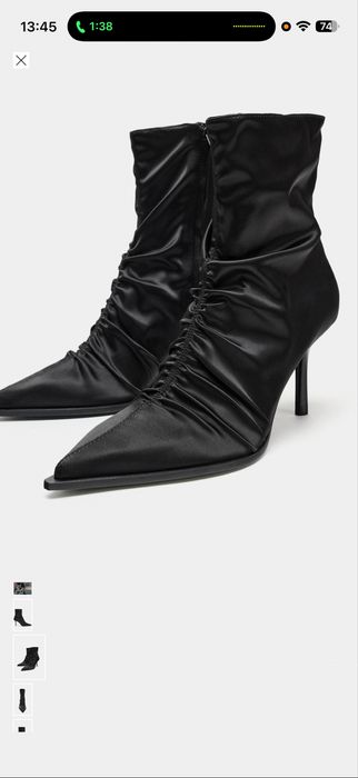 Zara ситинові черевики