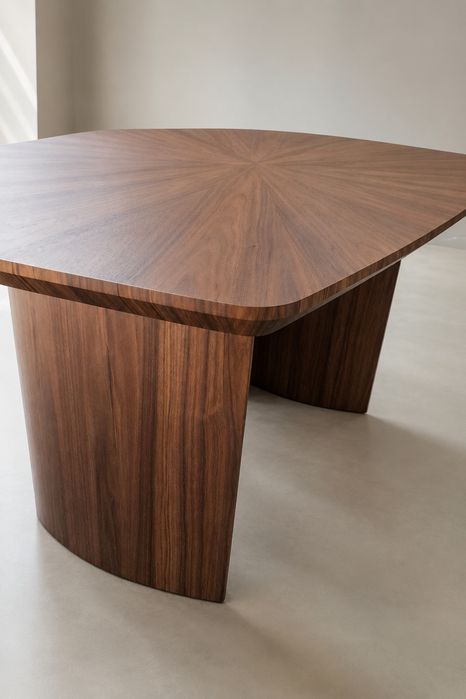Mesa Jantar Fixa Nogueira c/ Maquetaria