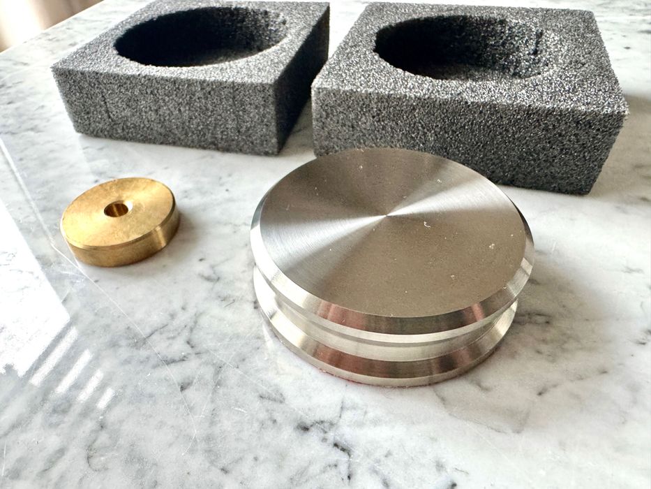 Docisk Audio Gramofonowy Stal Premium Krążek do Singli Mosiądz