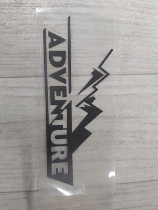 ADVENTURE- 30cm x 12cm- czarna naklejka na auto ścianę kamper quad