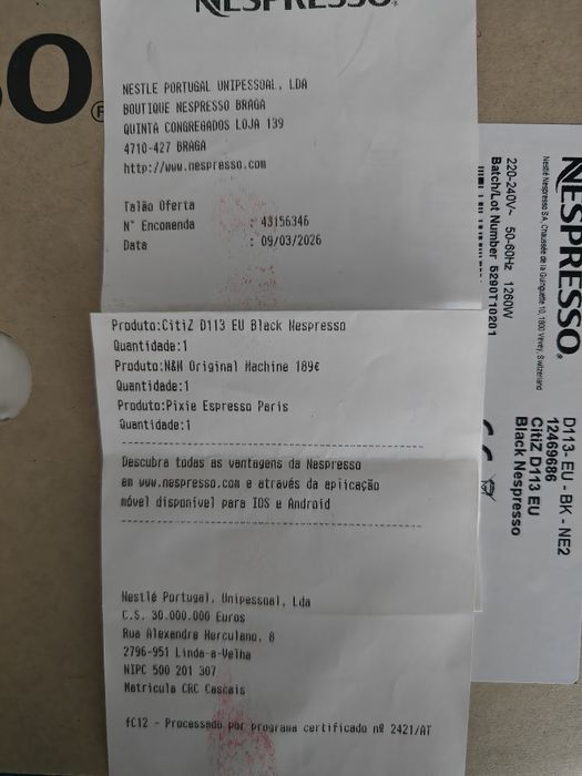 Máquina Citiz preta Nespresso