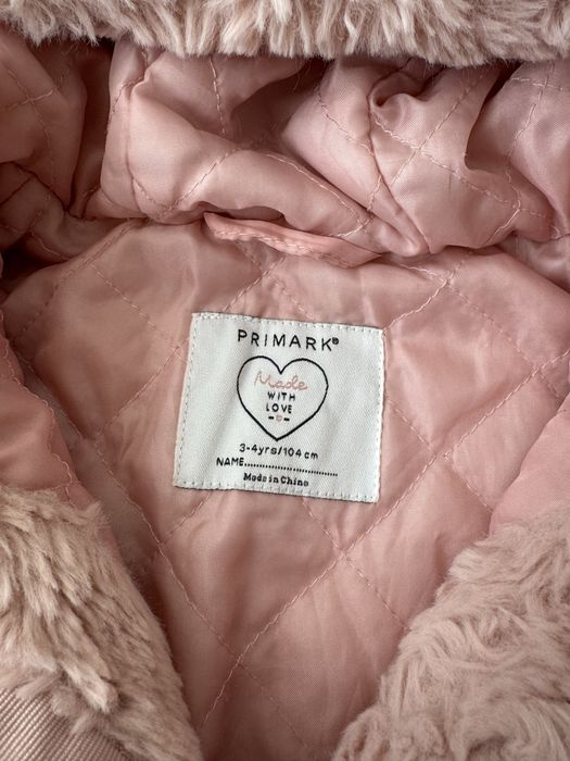 Дитяча рожева шубка Primark для дівчинки 3-4 роки, 98-104 см