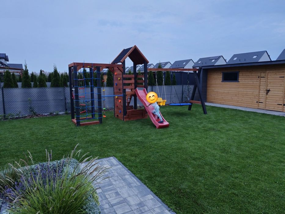 Plac zabaw model "F" ZENITH  - Małpi gaj - Zjeżdżalnia - Siatka