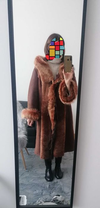 Elegancki kożuch z naturalnej skóry