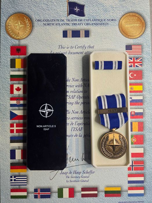 Medal ISAF Afganistan z Certyfikatem