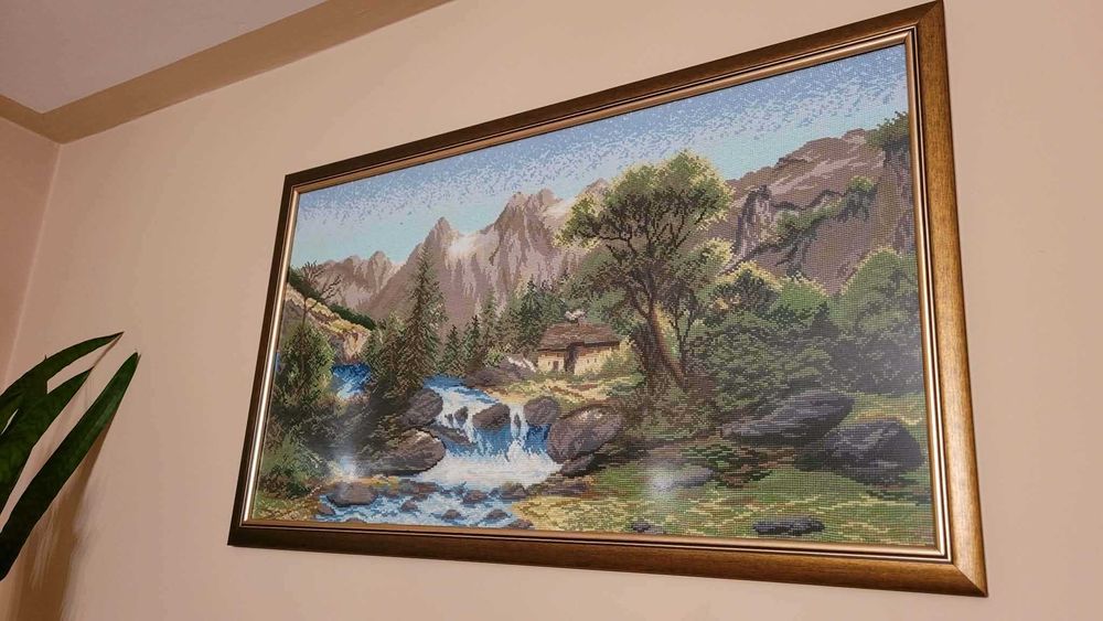 Obraz ręcznie haftowany krzyżykowo