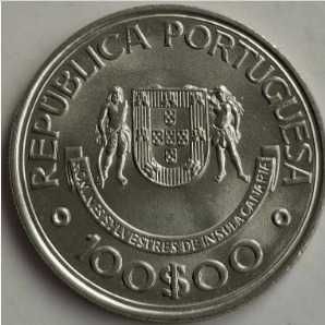 Moeda de 1989 de Prata de 100 escudos