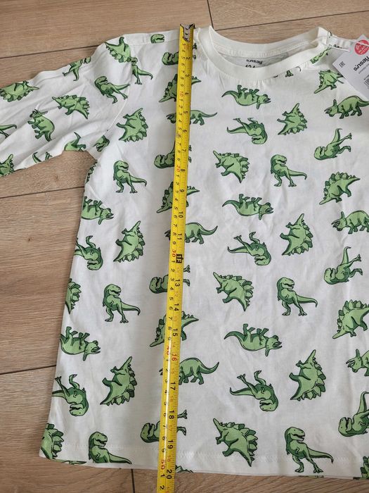 134 - Nowe 2 koszulki z długim rękawem dinozaury Sinsay