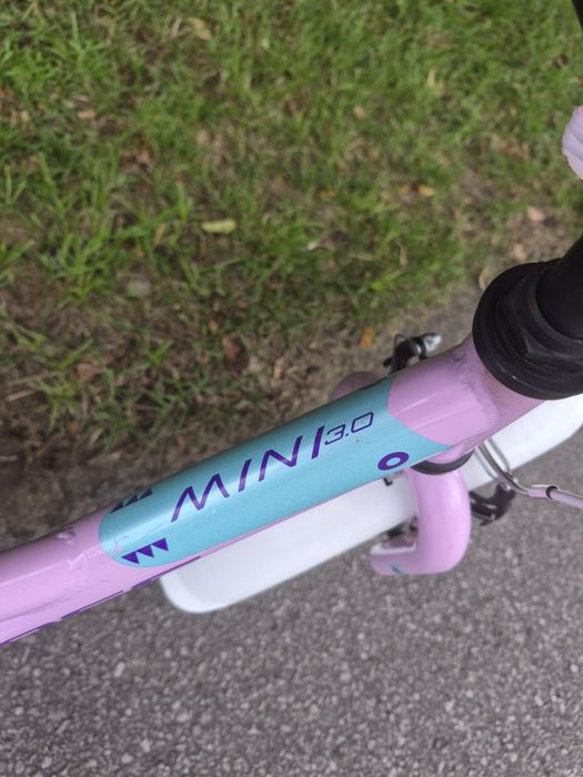 Rower dziecięcy Kross Mini 3.0 16 cali różowy z prowadnikiem
