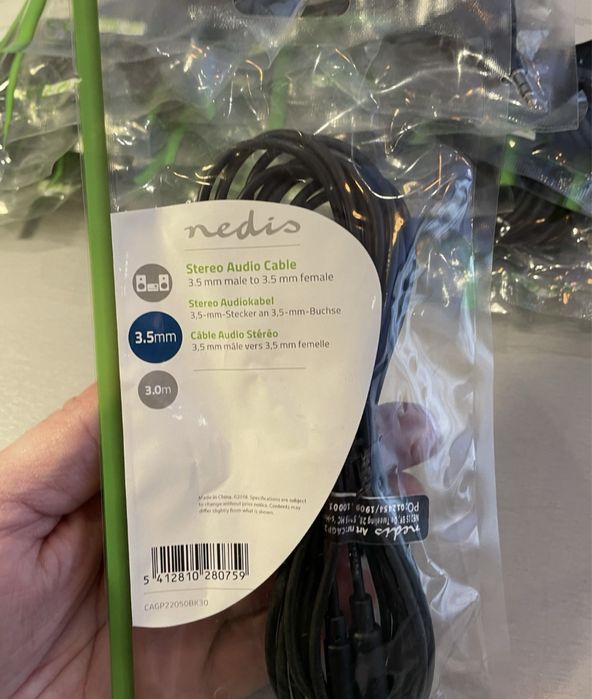 Kabel stereo audio przedłużka jack długość: 3m Nedis 4-szt