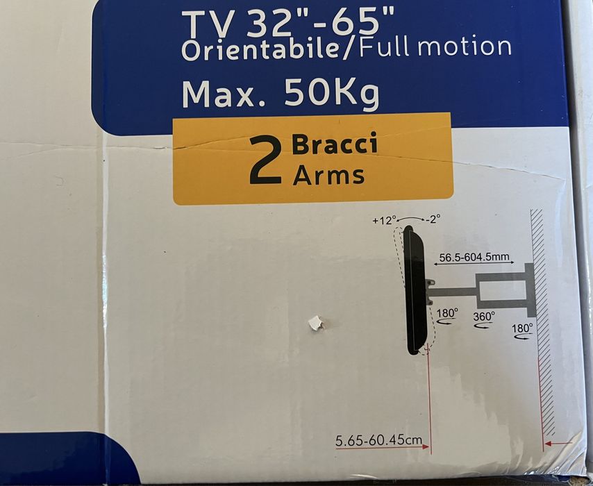 Suporte Lcd/Led 32/65" -2º/+12º Vesa 600/400 50kg ( Novo )
