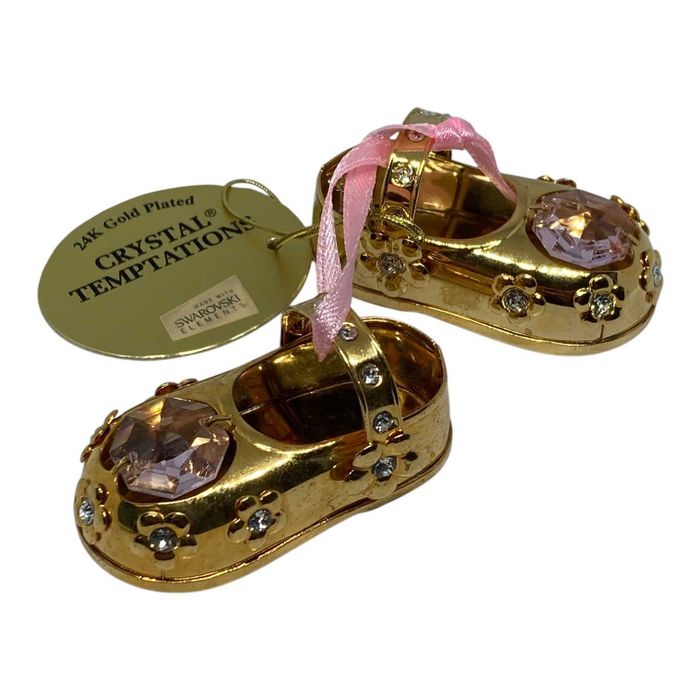 Biżuteria Platerowane 24K Buciki Swarovski w Czerwonym Pudełku.