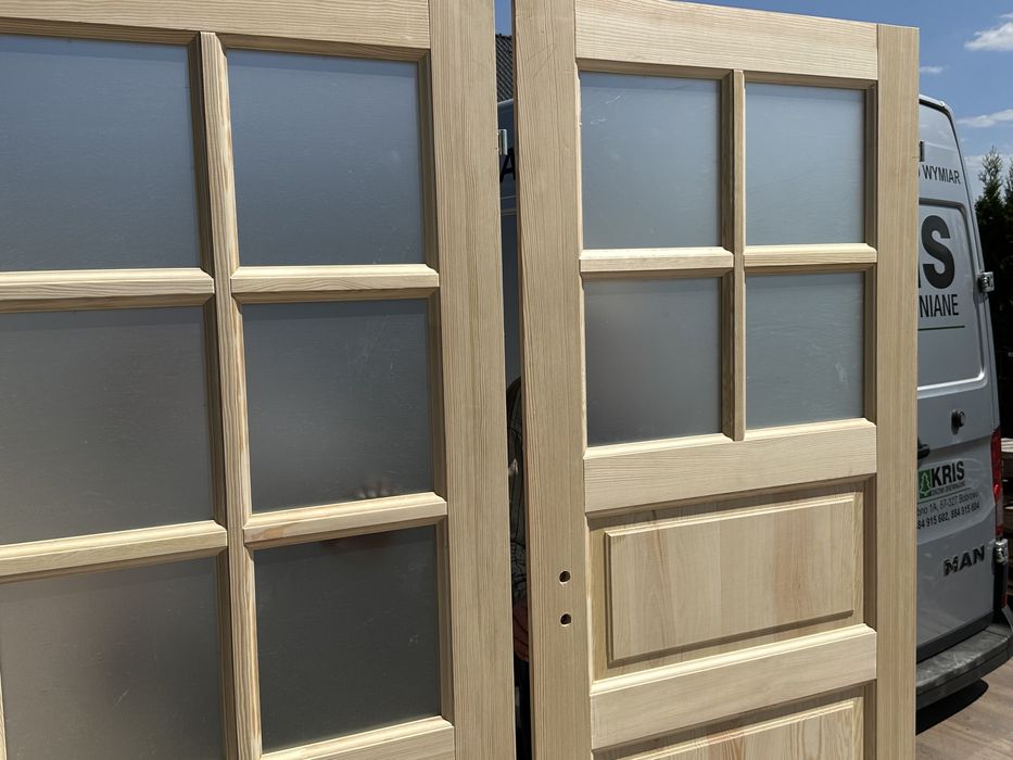 Drzwi lite drewniane wewnętrzne sosnowe NA KAŻDY WYMIAR cała Polska