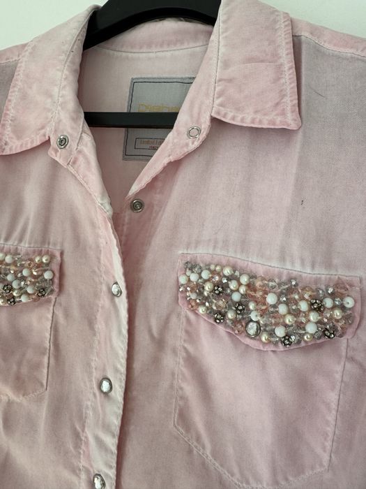 Koszula damska Dshe Milano różowa, kamienie, M