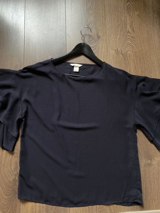 H&M grantowa zwiewna delikatna falbany elegancka biuro 34 S M HIT