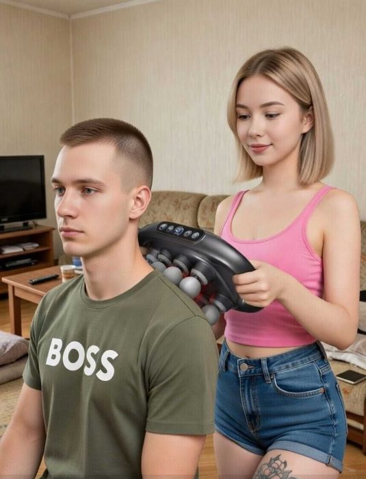 Масажер перкусійний вібраційний 8в1 інфрачервоне прогрівання тіла