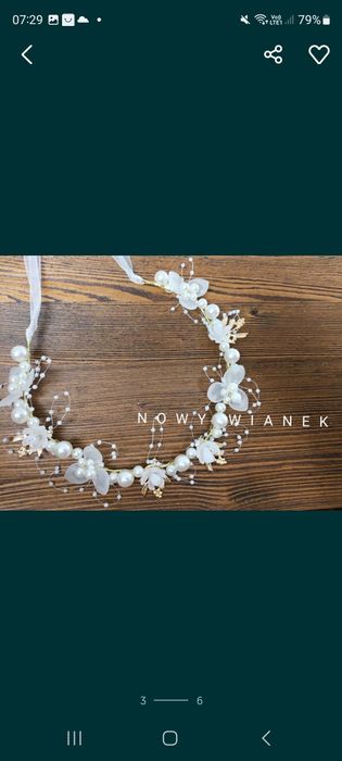 Nowy wianek komunijny ozdoba ślubna diadem do włosów