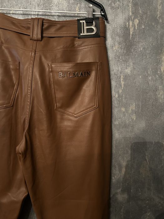 Spodnie skora ekologiczna Balmain z paskiem r.27