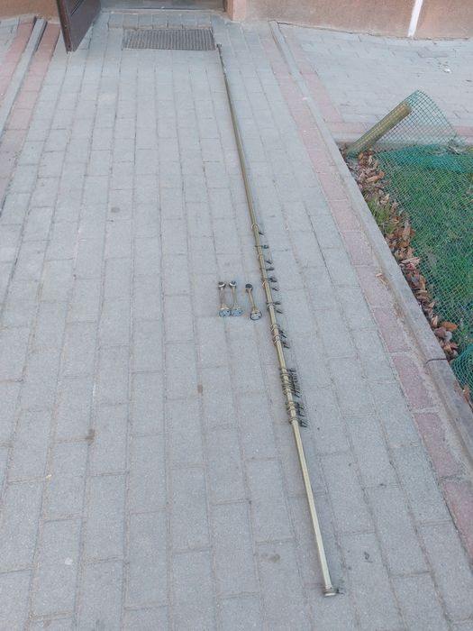 Karnisz mosiężny 300 cm - 3 wsporniki
