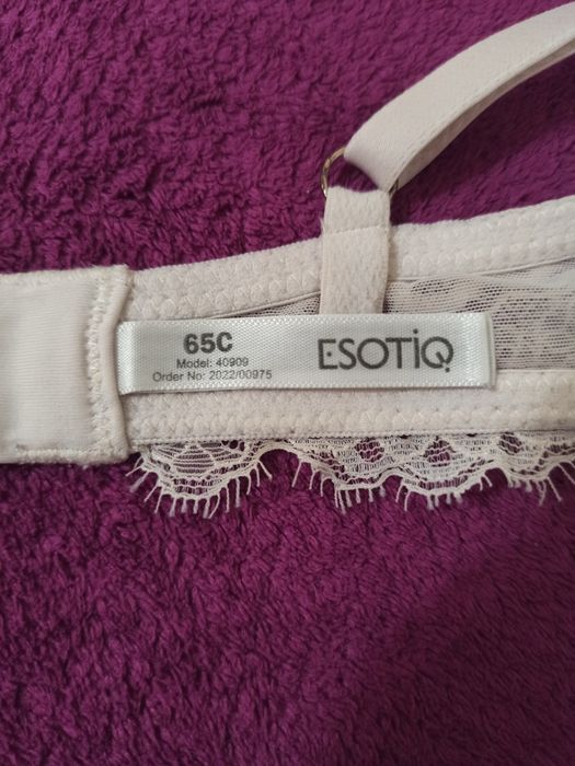 Kremowy koronkowy stanik push-up biustonosz 65C