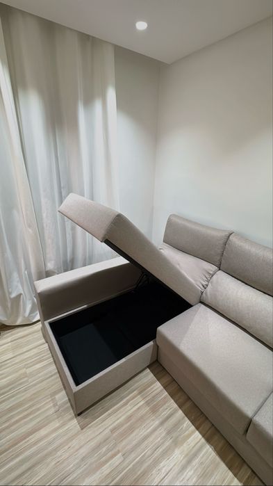Sofá chaise long marbella bege/cinza