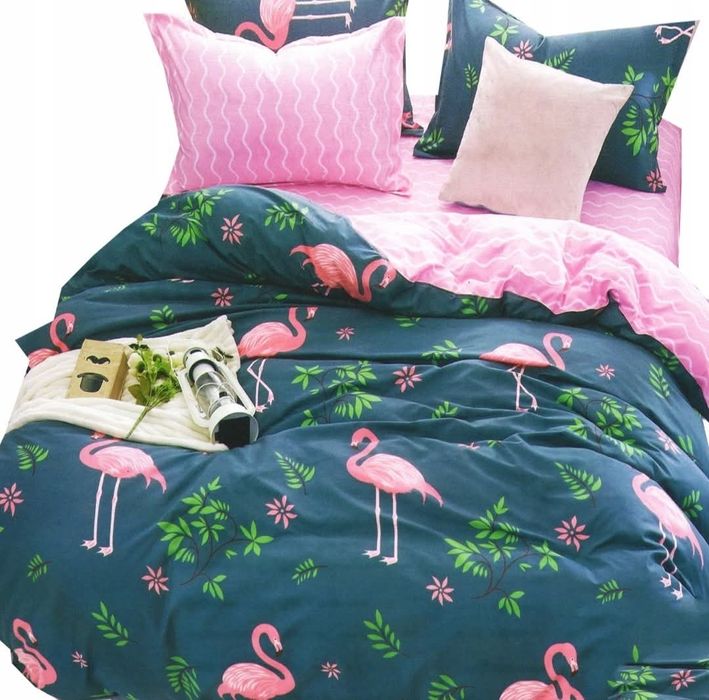 Pościel dwustronna flamingi