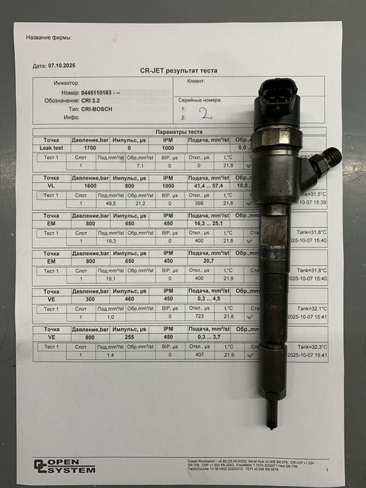Форсунки 0445110183 Alfa Romeo Fіat Lancia Opel 1.3 CDTi Multijet