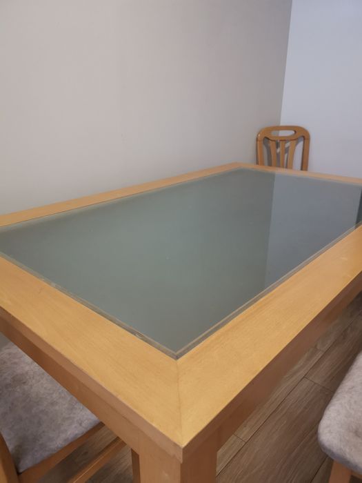 Conjunto Mesa Madeira 160x100 cm