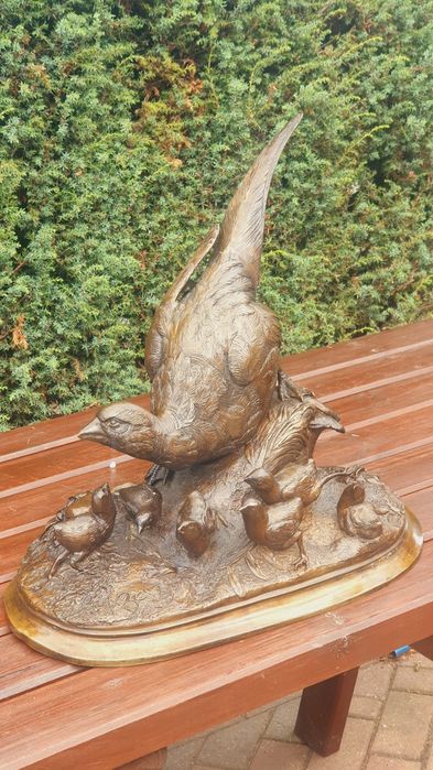 Figura z brązu rzeźba brąz myśliwska bażant prezent na święta