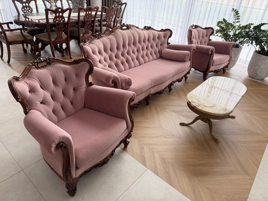 Wypoczynek ludwikowski sofa 2 fotele