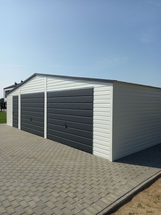 Garaż blaszany blaszak drewnopodobny profil zamknięty