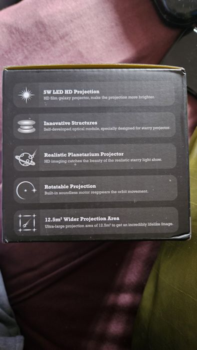 Luz Galaxy Projector. Estrelas e galaxia