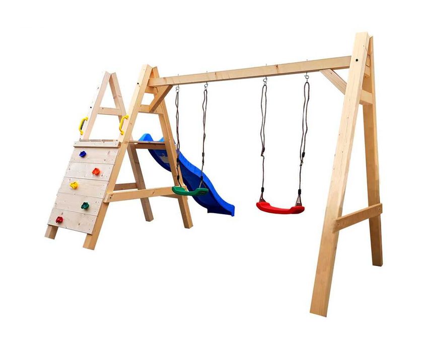 Plac Zabaw do Ogrodu MIKI2.0 Ślizg Ścianka 2Huśtawki KANTÓWKA9X9CM