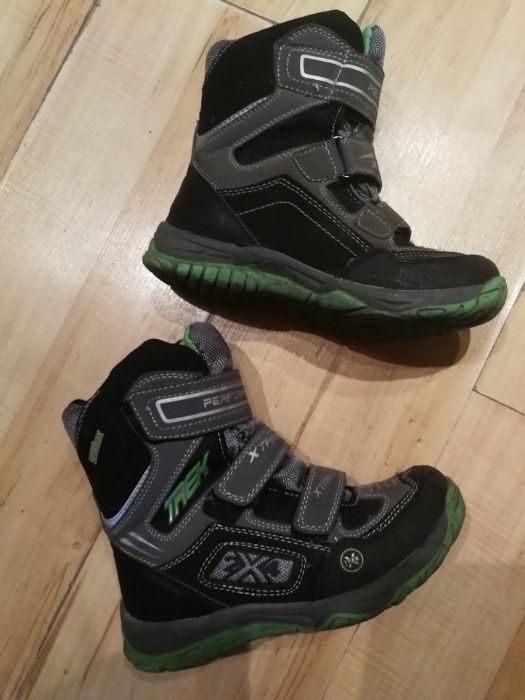 Buty kozaki na zimę sportowe na rzep 33