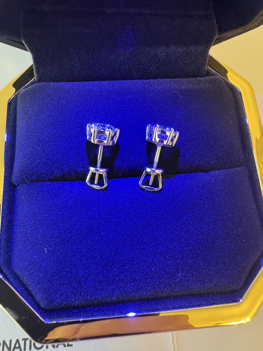 Kolczyki z diamentami 585 2 ct VS1 D, z certyfikatami IGI,  brylantami