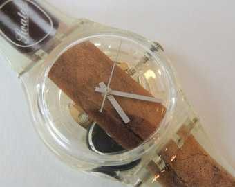 Lote RARO de 2 Swatch 1997/"Cigar"+"Never Seen Before"/como NOVOS