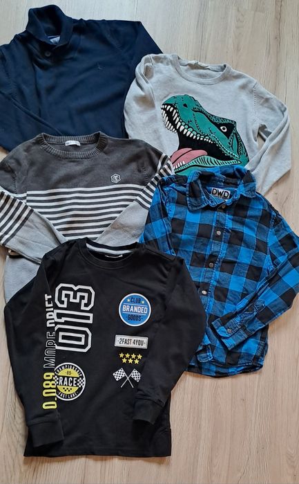 Piękny zestaw: 3 sweterki,koszula i bluza